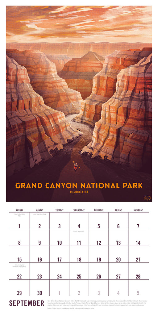 2024 The Art of the National Parks Wall Calendar