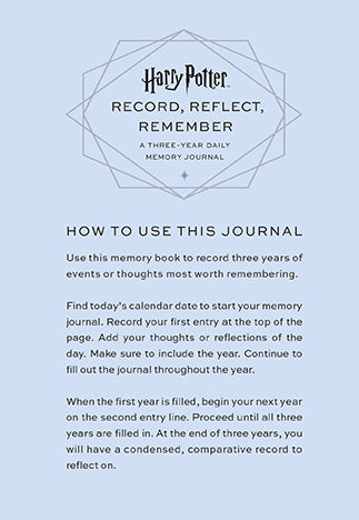 Harry Potter: Record, Reflect, Remember