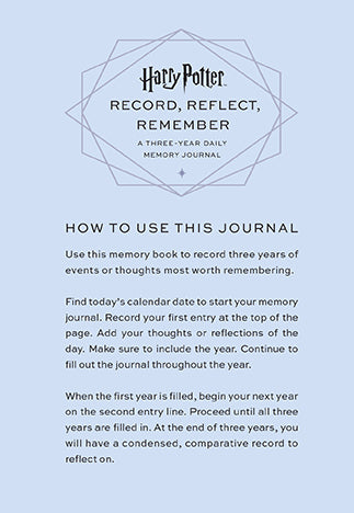 Harry Potter Memory Journal: Reflect, Record, Remember