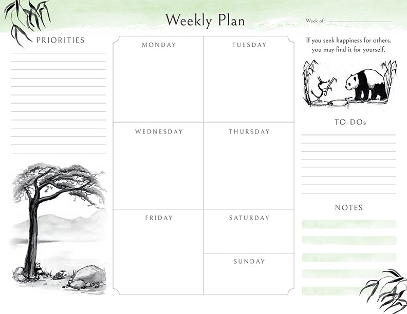 Big Panda and Tiny Dragon Weekly Planner Notepad