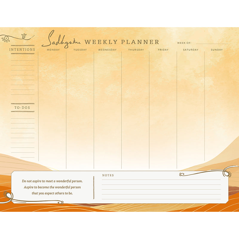 Sadhguru Weekly Planner Notepad