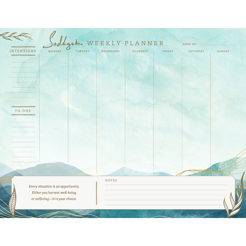 Sadhguru Weekly Planner Notepad