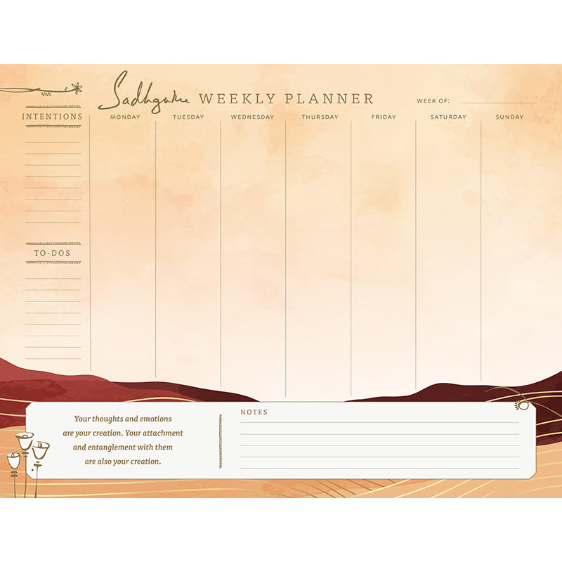 Sadhguru Weekly Planner Notepad