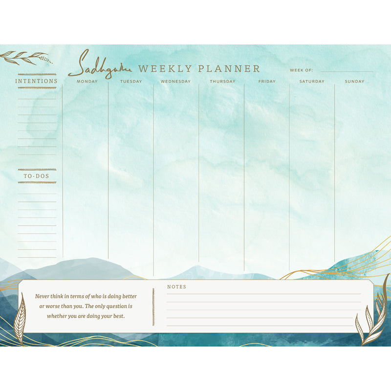 Sadhguru Weekly Planner Notepad