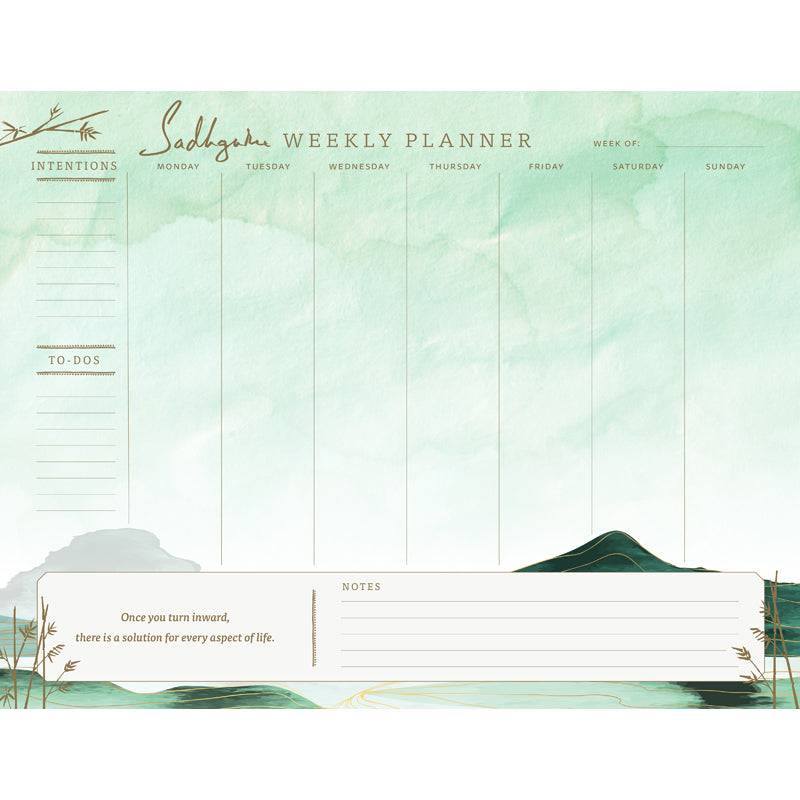 Sadhguru Weekly Planner Notepad