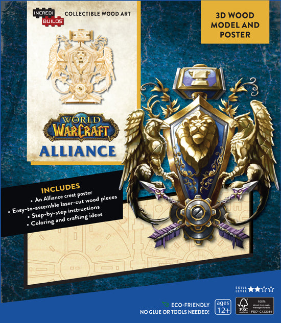 Incredibuilds: World of Warcraft: Alliance 3D Wood Model and Poster
