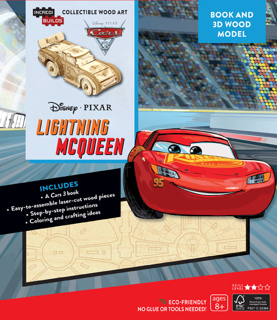 IncrediBuilds: Disney Pixar Cars 3: Lightning McQueen Book and 3D Wood Model