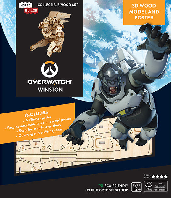 IncrediBuilds: Overwatch: Winston 3D Wood Model and Poster