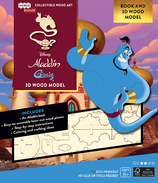 IncrediBuilds: Disney's Aladdin: Genie Book and 3D Wood Model