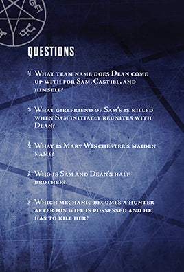 Supernatural Pop Quiz Trivia Deck