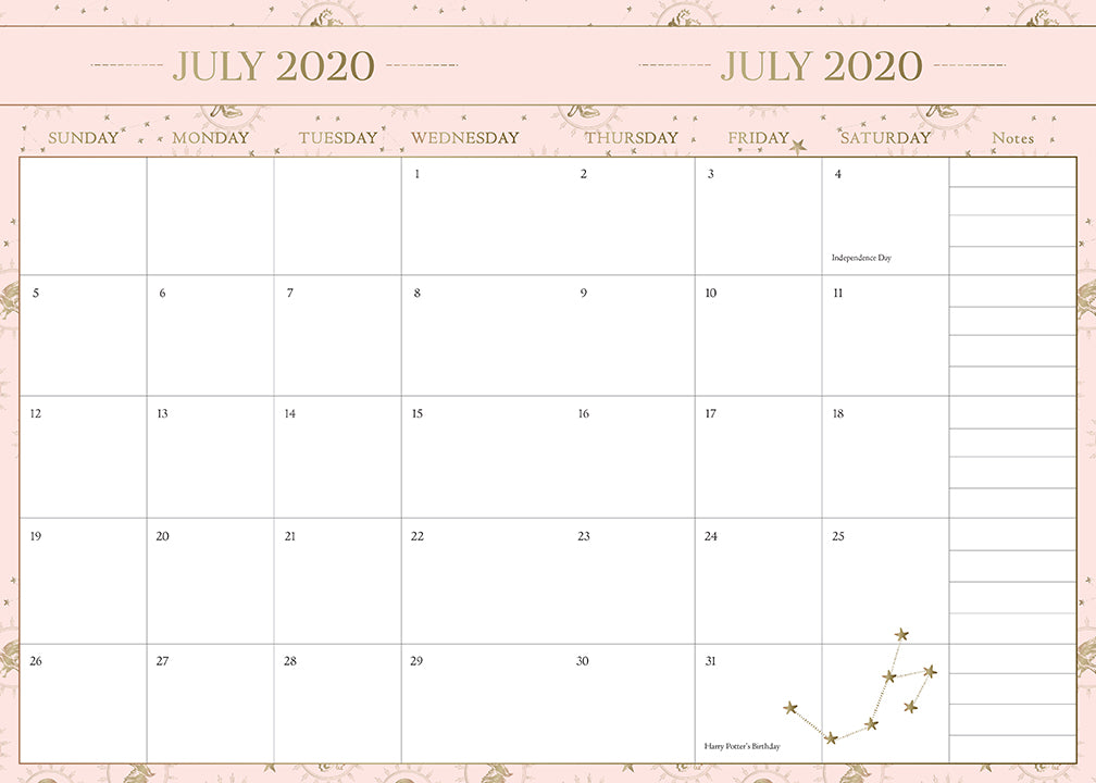 Harry Potter 2020-2021 Weekly Planner