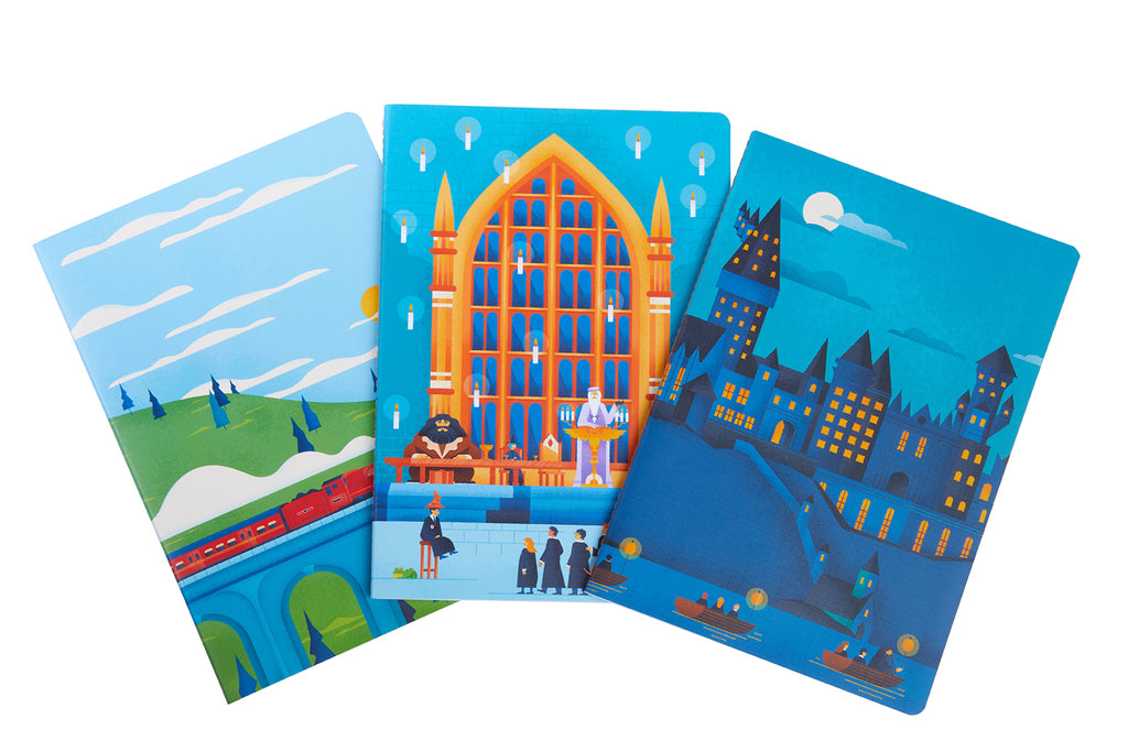 Harry Potter: Exploring Hogwarts Sewn Notebook Collection (Set of 3)
