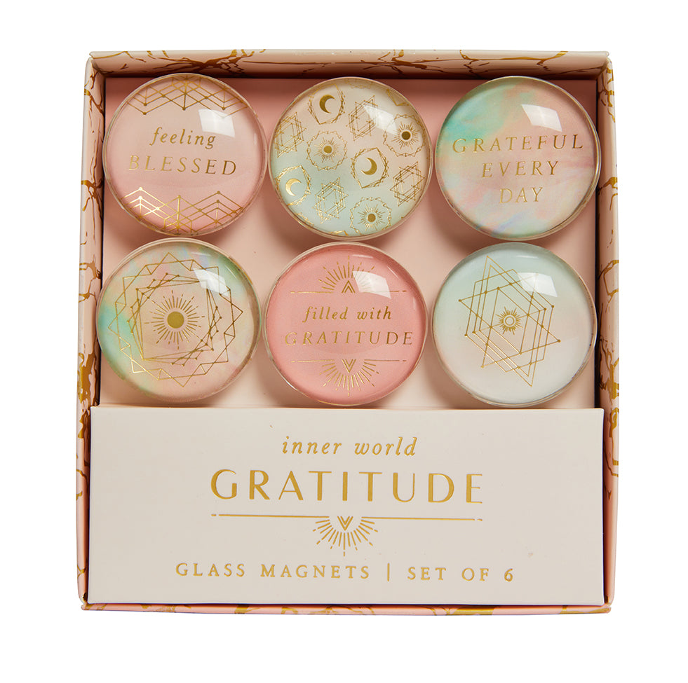 Gratitude Glass Magnet Set (Set of 6)
