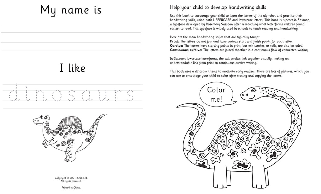 Trace & Learn Handwriting Practice: Dinosaur