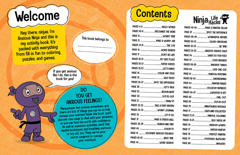 Ninja Life Hacks: Anxious Ninja Activity Book
