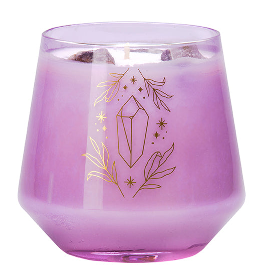 Amethyst Crystal Healing Scented Glass Candle