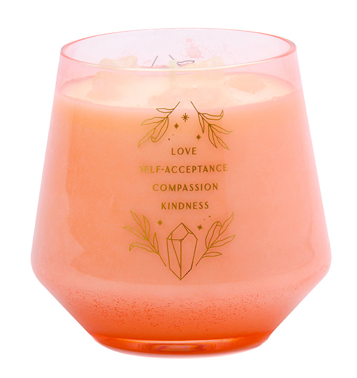 Rose Quartz Crystal Healing Scented Glass Candle