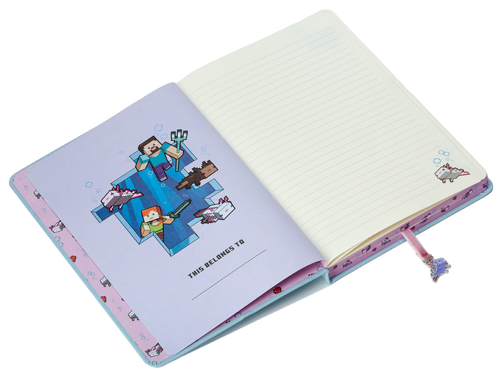 Minecraft: Axolotl Journal with Ribbon Charm